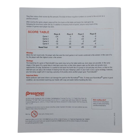 Pressman Rummikub Bonus Edition Board Game – Tile Rummy Family Game 2-4 Players - Picture 9 of 14